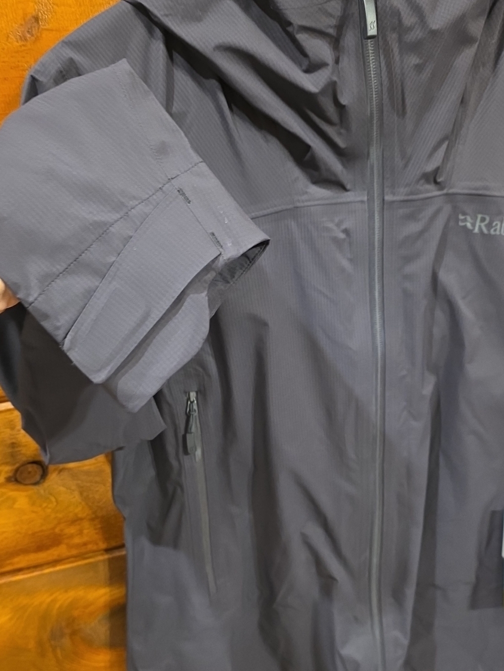 Rab Women's Lightweight Waterproof Hooded Jacket - Dark Gray - Picture 8 of 13